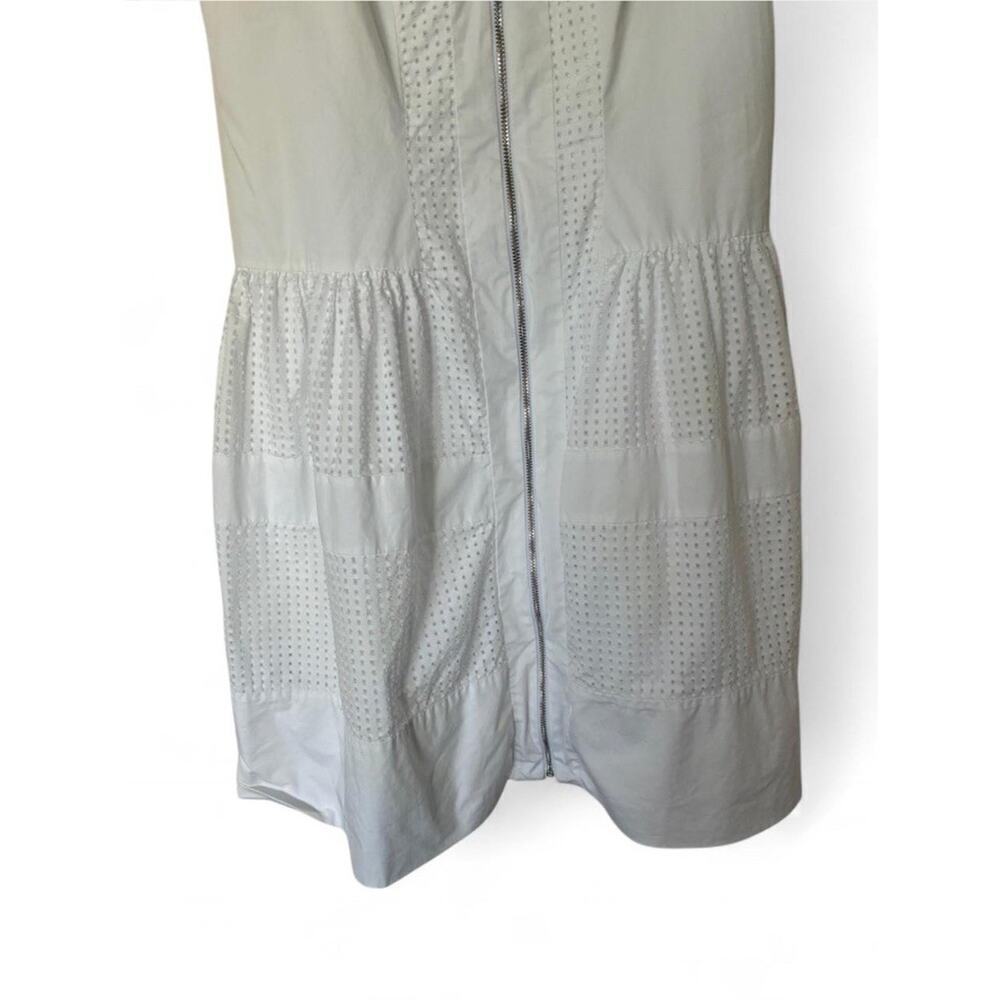 Women’s White Robert Rodriguez 100% cotton Zipper Front Mini Dress Size 6 - Picture 5 of 7